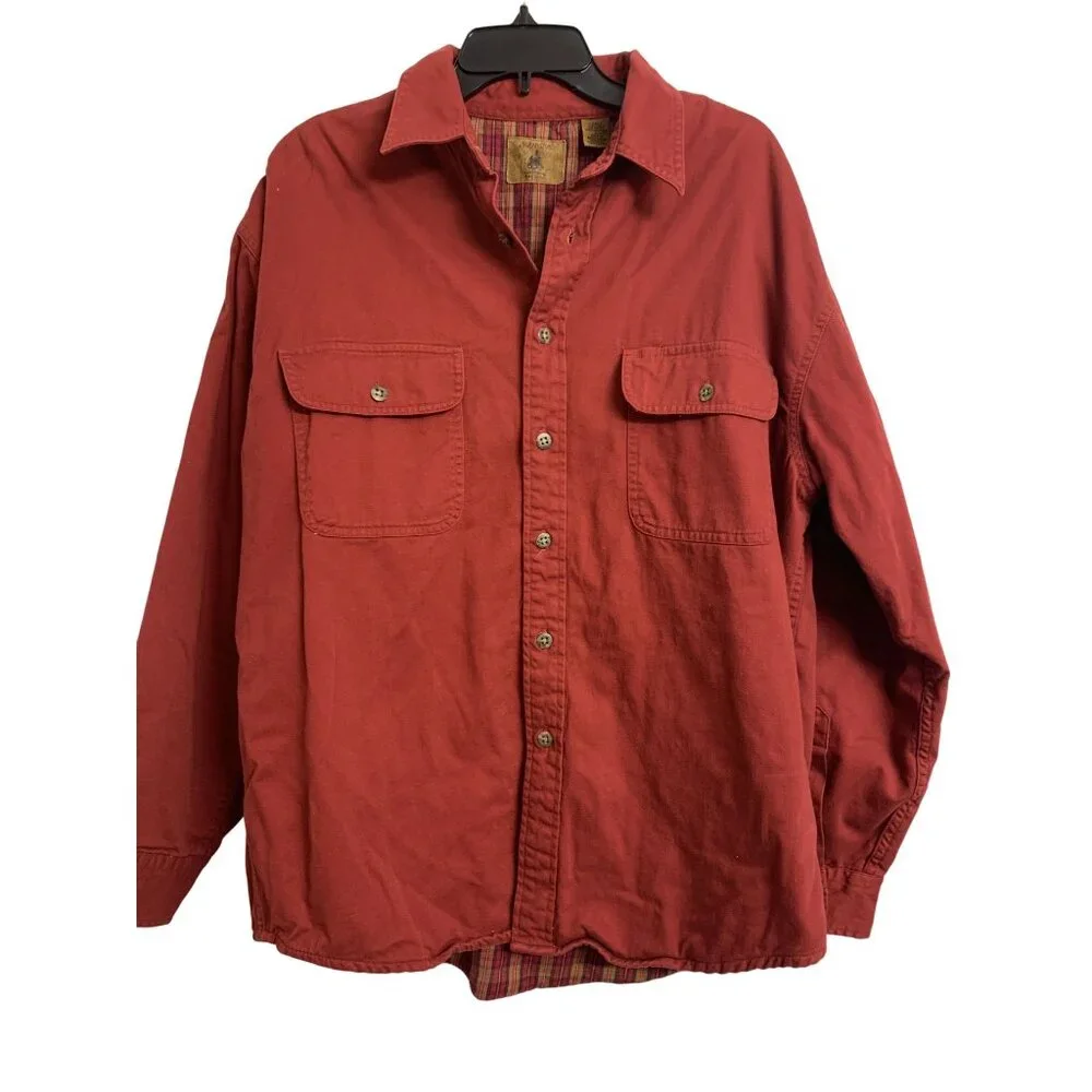St. John's Bay Heavy Plaid‎ Lined Button Up Jacket Size L